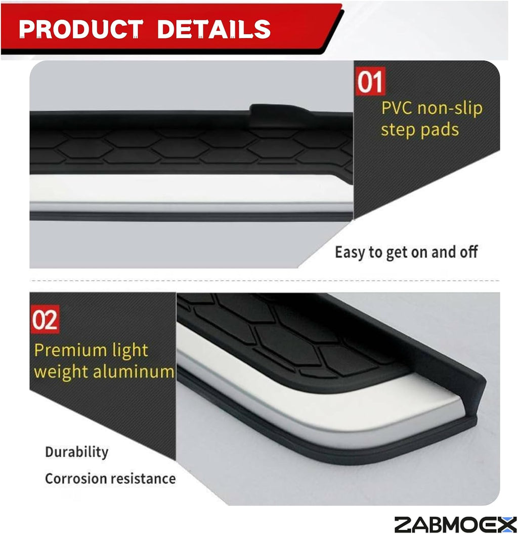 2PCS Running Boards Fit for 2017 2018 2019 2020 2021 2022 Honda CR-V CRV Silver Black Aluminum Side Steps Nerf Bars Accessories