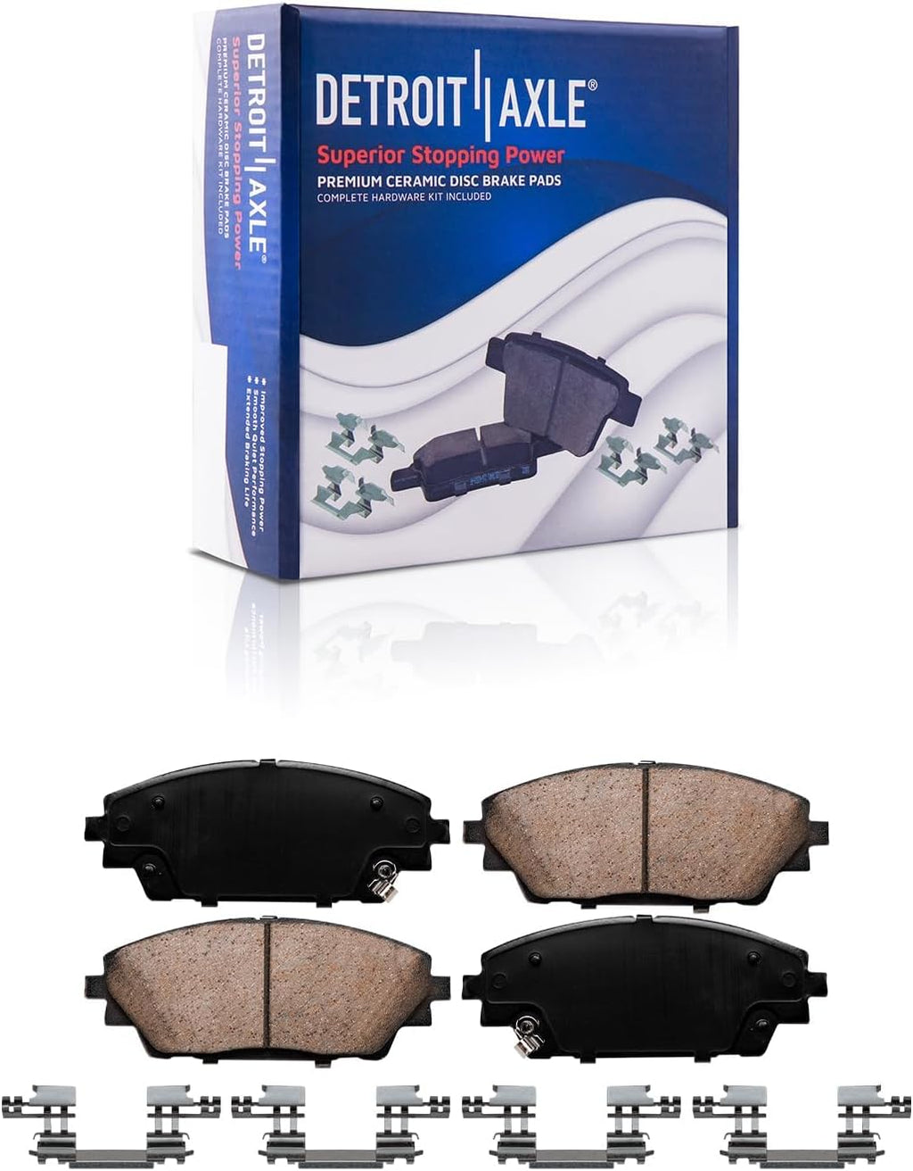 Detroit Axle - Brake Kit for 2014-16 Mazda 3 Sport, Disc Rotors Ceramic Brakes Pads Replacement : 11.02' Front and 10.43' Rear Rotor