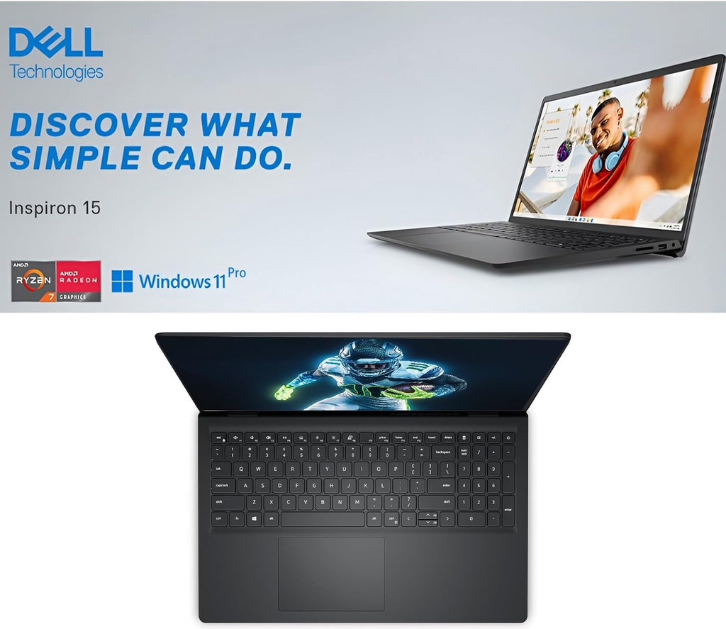 Dell Inspiron 15.6' FHD Touchscreen Laptop, 64GB RAM, 2TB SSD, Speed 8-Core AMD Ryzen 7 7730U (Outperforms Intel i7-1255U in Multitasking), Windows 11 Pro, Long Battery Life, w/WOWPC Recovery USB
