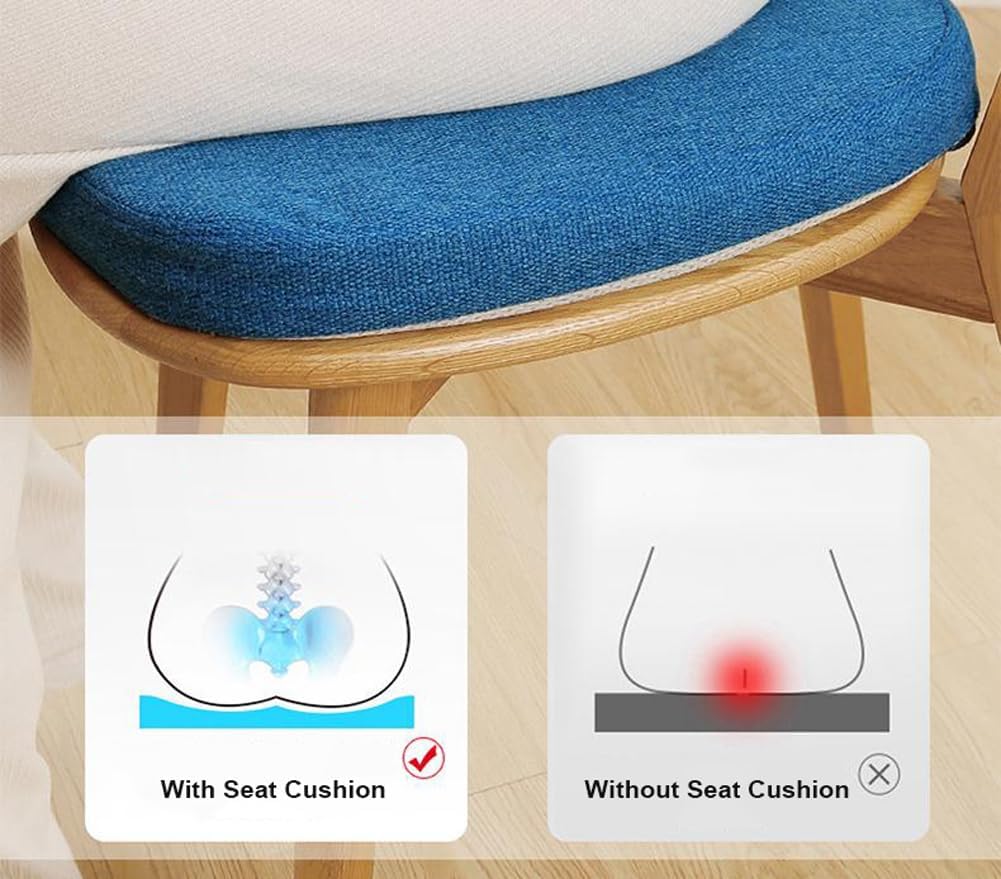 6 Pack Chair Seat Cushion Dining Kitchen Chairs Pad with Ties,1'/2'/3'/4' Thick Non-Slip Indoor Outdoor Chair Pad High Density Foam Seat Cushion with Removable Cover (Beige,4' Thick - 16'x15')