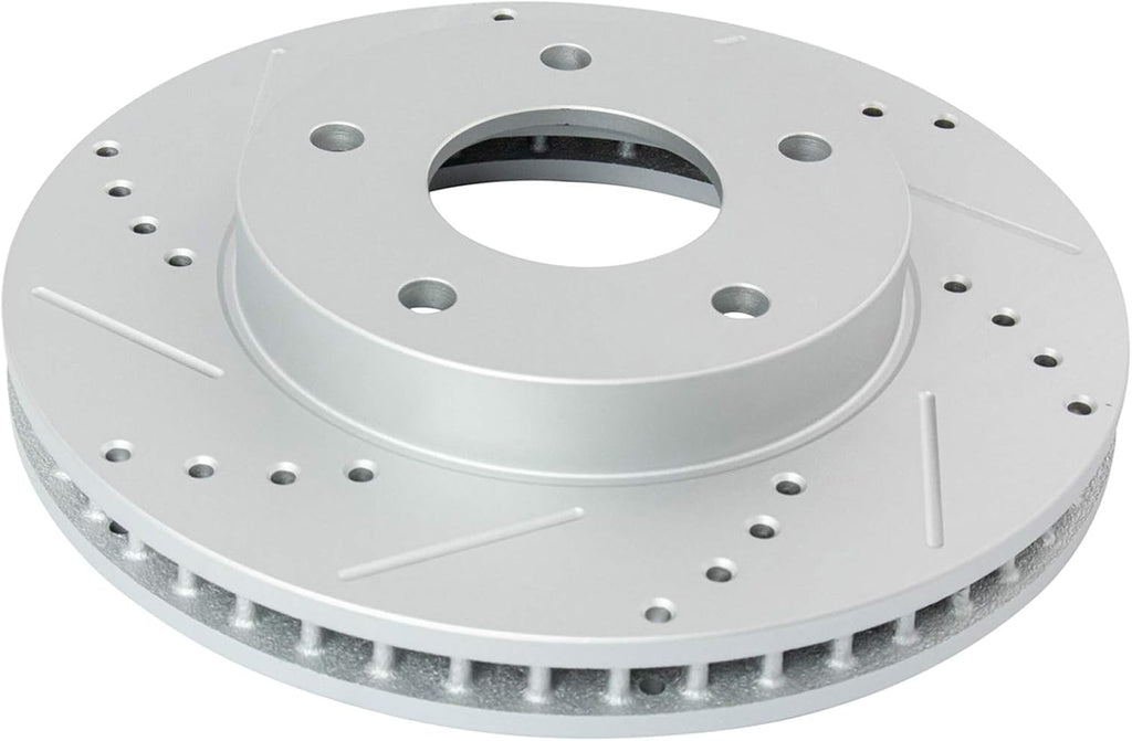 TRQ Performance Front and Rear Brake Rotor Set G Coated Drilled and Slotted Compatible with 97-05 Chevrolet Blazer 98-04 S10 97-01 GMC Jimmy Sonoma 97-01 Oldsmobile Bravada 98-00 Isuzu Hombre