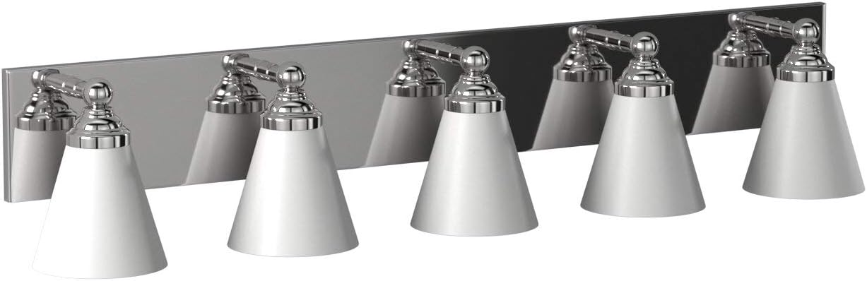 Designers Fountain Hudson 5-Light Bathroom Vanity Light Fixture, Chrome, 6495-CH Silver