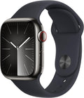 Apple Watch Series 9 [GPS + Cellular, 45mm] - Graphite Stainless Steel Case with Midnight Sport Band, M/L (Renewed)