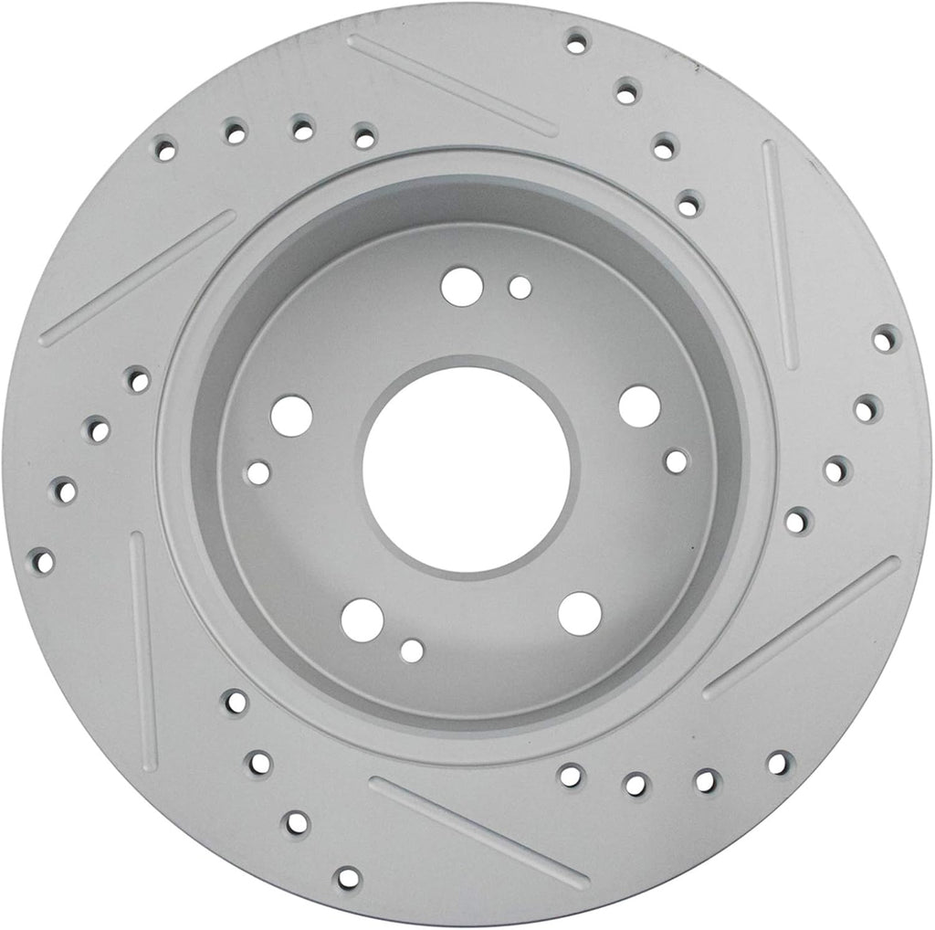 TRQ Performance Front and Rear Brake Rotor Set G Coated Drilled and Slotted Compatible with 1997-2001 Acura Integra