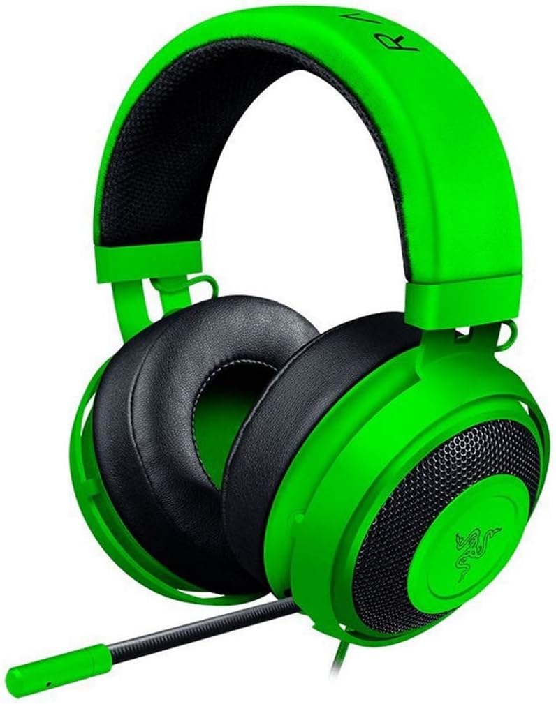 Razer Kraken Pro V2: Lightweight Aluminum Headband - Retractable Mic - in-Line Remote - Gaming Headset Works with PC, PS4, Xbox One, Switch, & Mobile Devices - Green