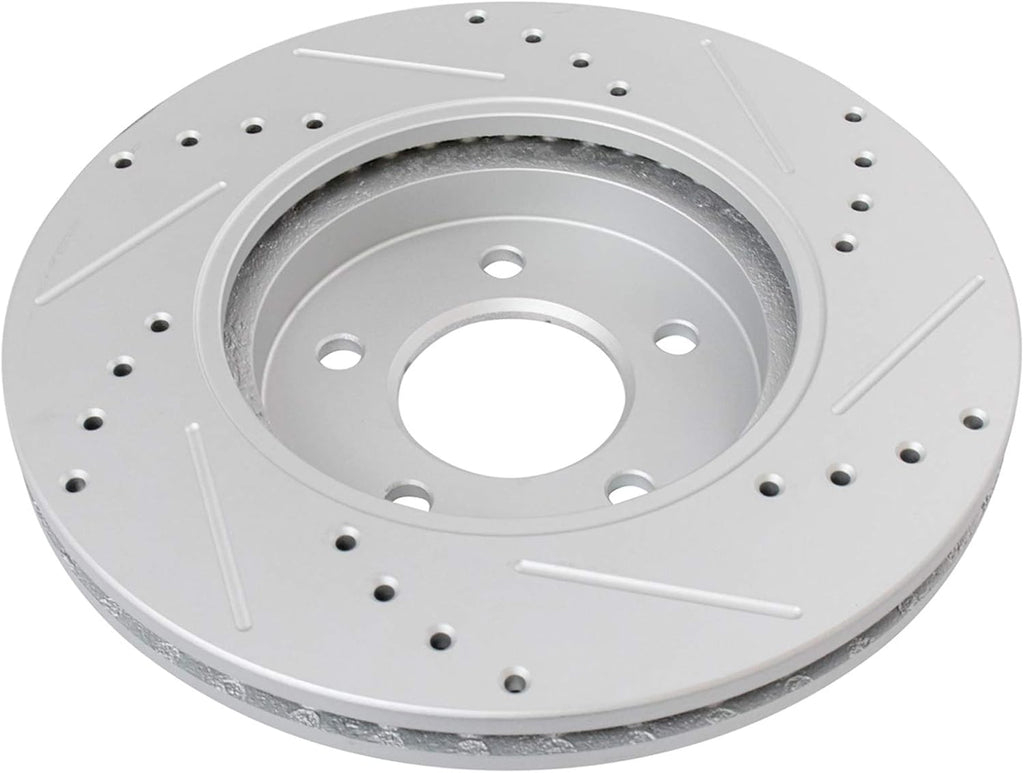 TRQ Performance Front and Rear Brake Rotor Set G Coated Drilled Slotted Compatible with 2005-2008 Ford Escape 2005-2008 Mazda Tribute 2005-2008 Mercury Mariner