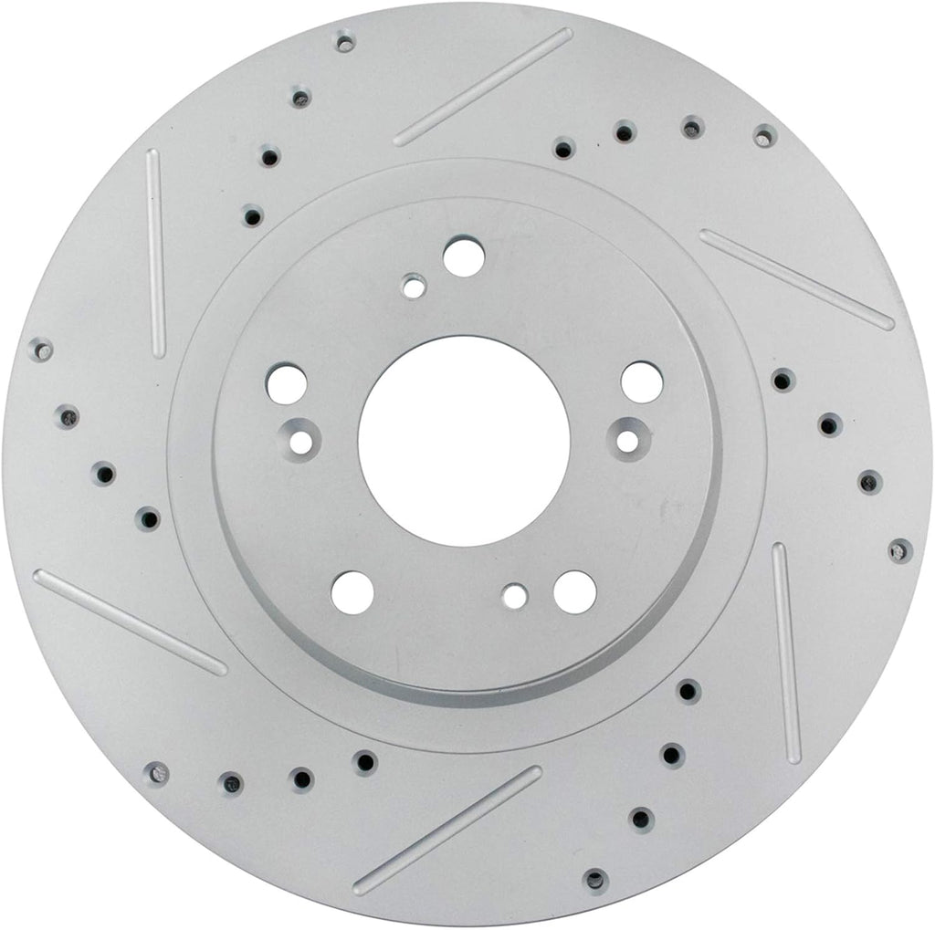 TRQ Performance Front and Rear Brake Rotor Set G Coated Drilled and Slotted Compatible with 2002-2006 Acura RSX