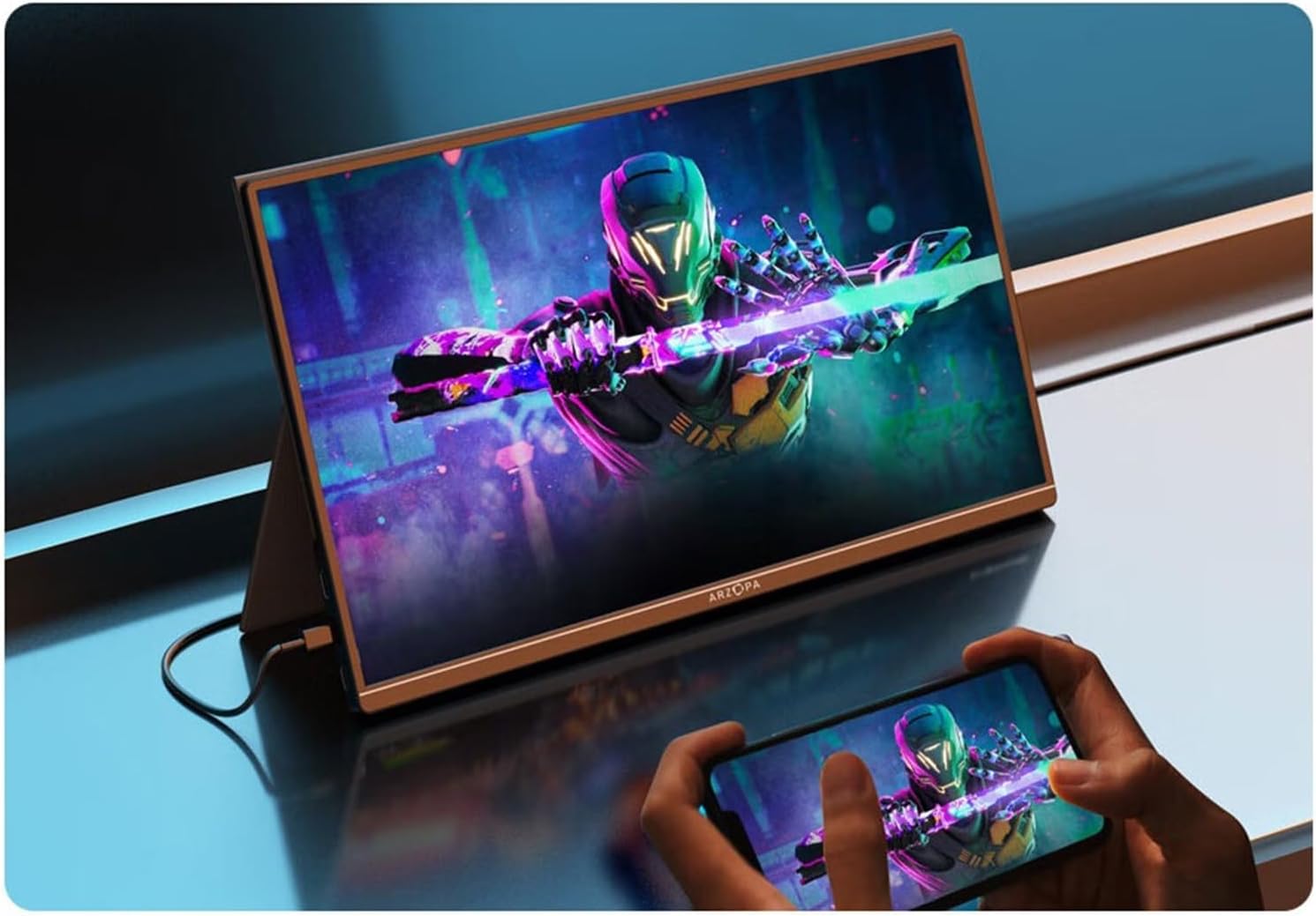 Portable Monitor for Laptop 15.6-inch IPS 144HZ Cell Phone External Screen Laptop Expansion Gaming Machine Sub-Screen Multi-Function Portable Gaming Monitor