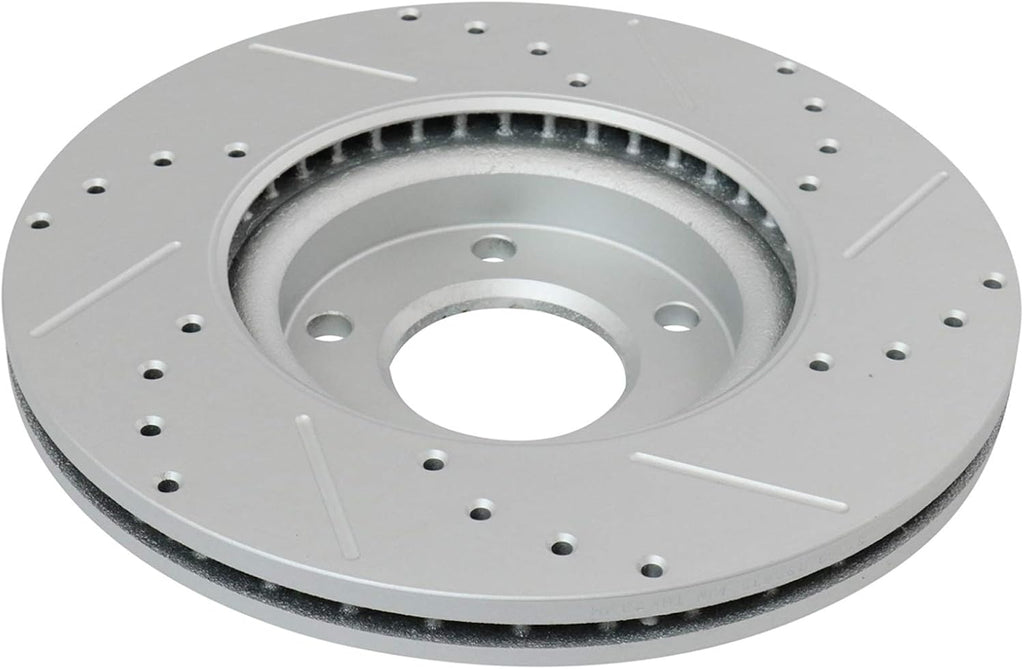 TRQ Performance Front and Rear Brake Rotor Set G Coated Drilled and Slotted Compatible with 2004-2013 Mazda 3
