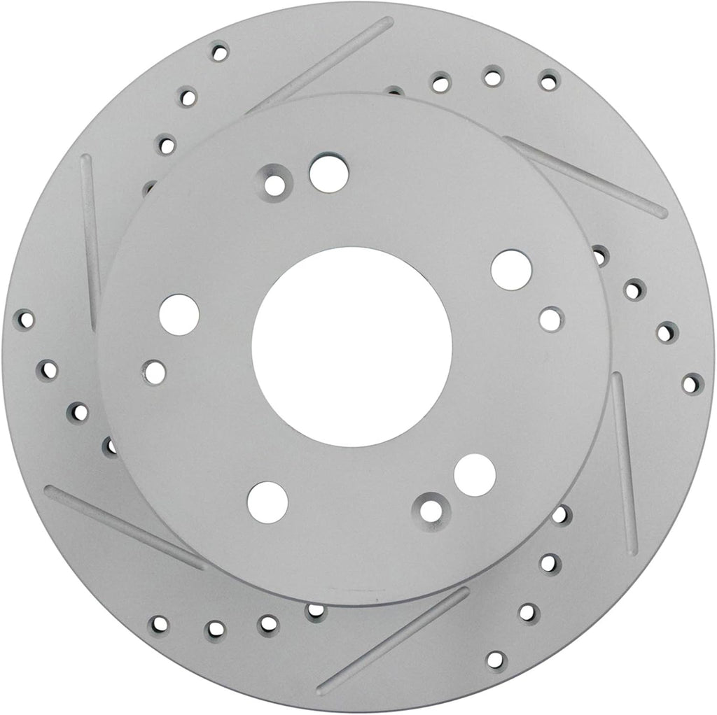 TRQ Performance Front and Rear Brake Rotor Set G Coated Drilled and Slotted Compatible with 2002-2006 Acura RSX