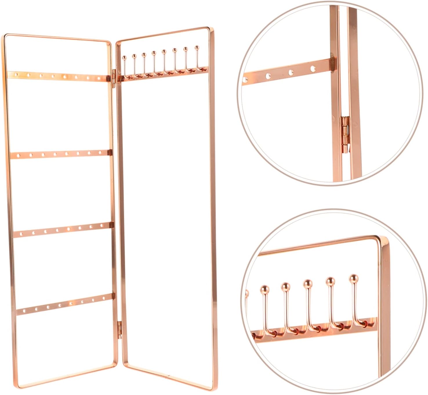 4pcs Wrought Iron Jewelry Stand Delicate Jewelry Stand Ornament Display Stand Monitor Stands Necklaces Display Stand Earring Display Stand Necklace Display Rack Earrings Organizer (Rose Goldx4pcs 28