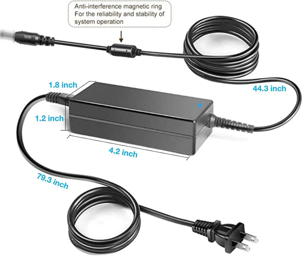 19.5V 3.34A 65W AC/DC Adapter Compatible with Dell S2718H S2718HX S2718Hc 27' InfinityEdge Full HD IPS LED Monitor 19.5VDC 3.34Amp 65Watts Power Supply Cord Cable Battery Charger Mains PSU