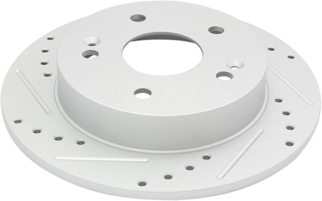 TRQ Performance Front and Rear Brake Rotor Set G Coated Drilled and Slotted Compatible with 1997-2001 Honda Prelude