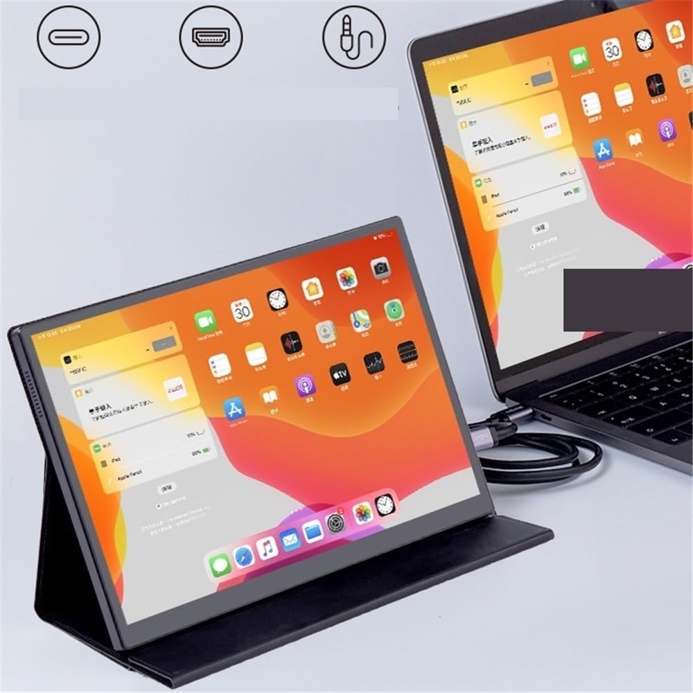 Portable Monitor for Laptop 10'60Hz IPS Portable Monitor Full HD Flicker Free, Blue Light Filter, Kickstand, USB-C Power Delivery Portable Gaming Monitor