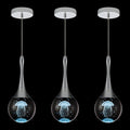 LED Pendant Light Kitchen Island Jellyfish Crystal Pendant Lights Dimmable Chrome Modern Hanging Light for Bedroom Bathroom Living Room 6000K Cool White, 3 Pack