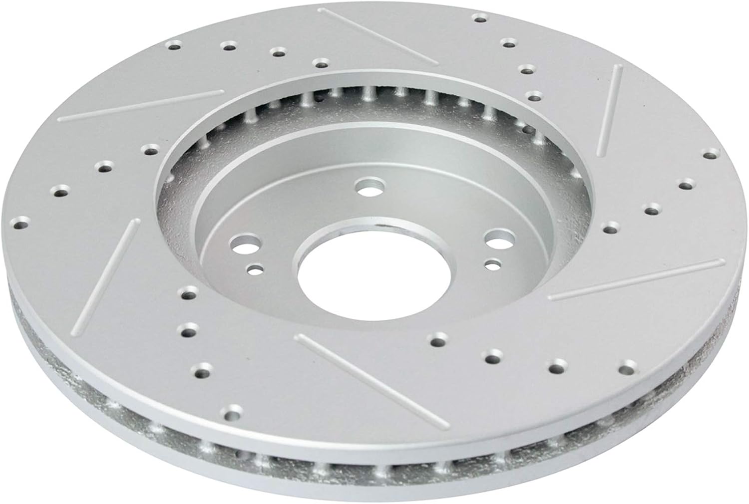 TRQ Performance Front and Rear Brake Rotor Set G Coated Drilled and Slotted Vented Solid Compatible with 2003-2007 Honda Accord 2004-2008 Acura TSX