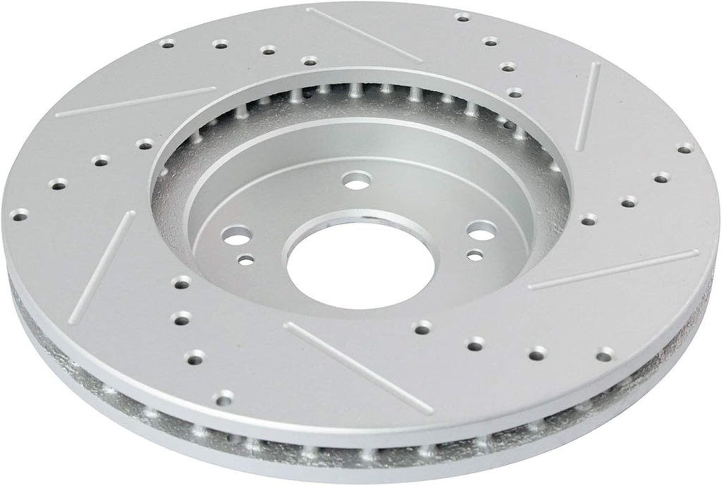 TRQ Performance Front and Rear Brake Rotor Set G Coated Drilled and Slotted Vented Solid Compatible with 2001-2006 Acura MDX 2003-2008 Honda Pilot