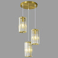 Gold Pendant Lighting Modern Pendant Light, Mini Crystal Chandeliers,Adjustable Pendant Light Fixture for Kitchen Island Dinning Room Corridor Bedroom(Gold 3-Light)