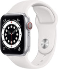 Apple Watch Series 6 (GPS + Cellular, 40mm) - Silver Aluminum Case with White Sport Band (Renewed Premium)