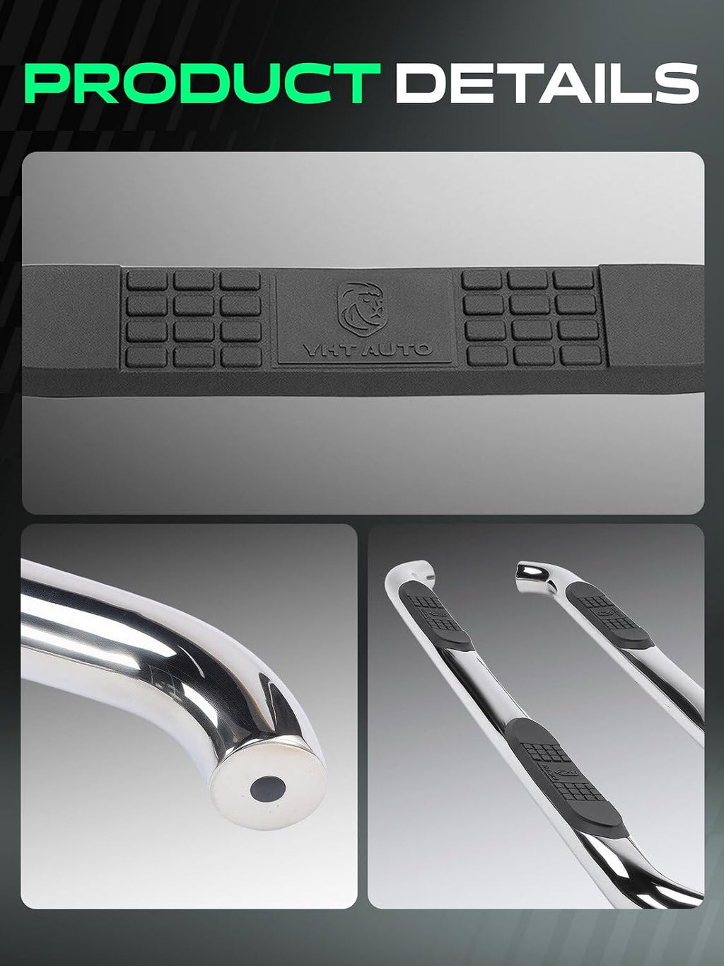 YHTAUTO 3 Inch Running Boards Fit Chevy Tahoe & GMC Yukon SUV 4-Door 2021-2026 Not for Yukon XL, Round Side Steps Stainless Steel Step Bars Off-Road Exterior Accessories