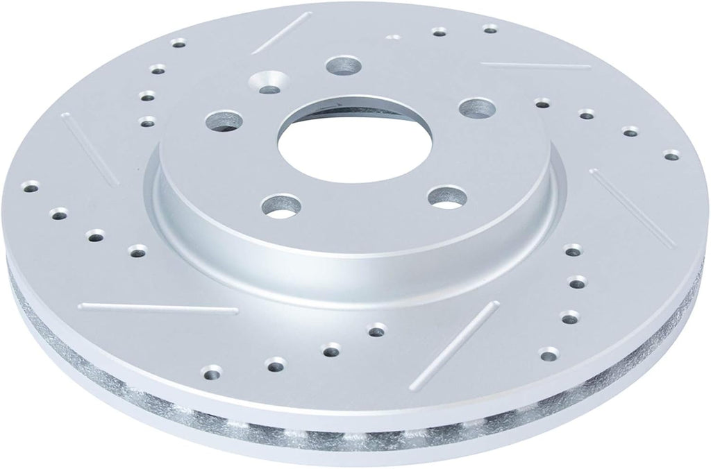 TRQ Performance Front and Rear Brake Rotor Set G Coated Drilled and Slotted Compatible with 2011-2015 Chevrolet Cruze 2016 Cruze Limited 2014-2016 Sonic