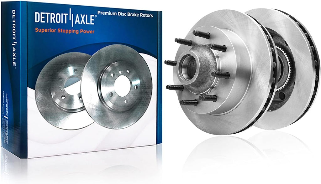 Detroit Axle - Brake Kit for RWD 1999-2002 Ford F-250 F-350 Super Duty 00-02 Excursion Disc Brake Rotors Ceramic Brakes Pads 2000 2001 2002 Front & Rear Replacement