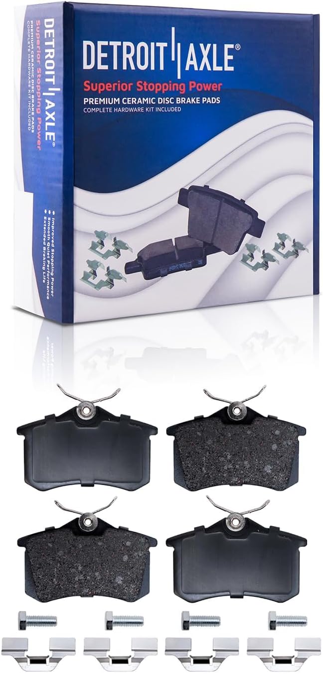 Detroit Axle - 2WD Brake Kit for 1998-2001 Audi A6, 2000-2003 Volkswagen Passat, Disc Brake Rotors Ceramic Brakes Pads Replacement: 11.34' inch Front and 9.65' inch Rear Rotors