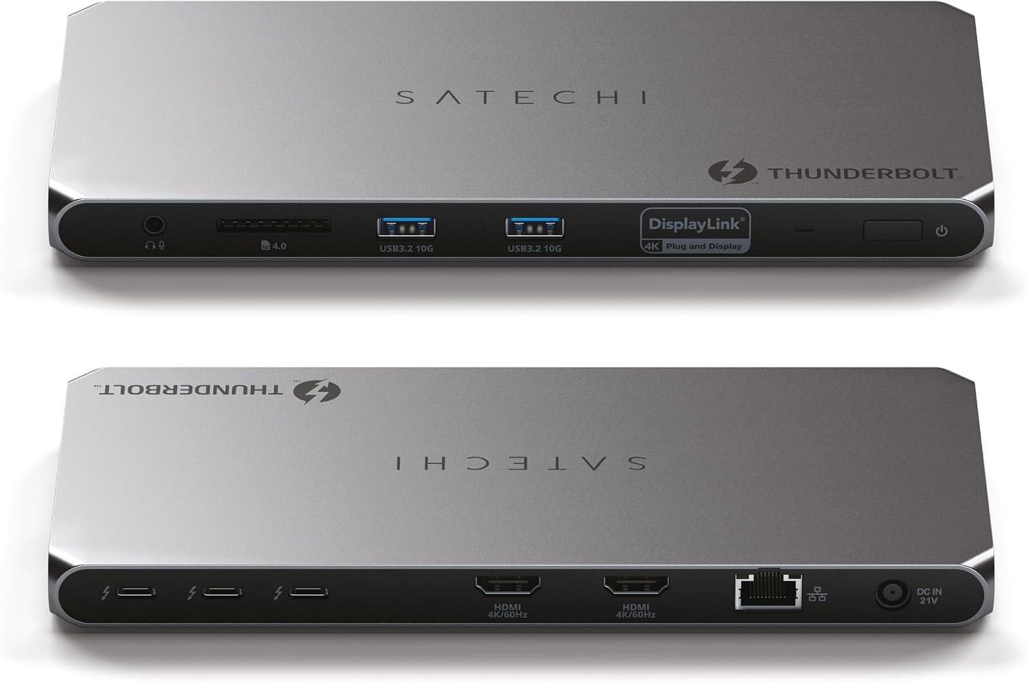 Satechi Thunderbolt 4 Dock 100W Charging, Dual Monitor HDMI 4K/60Hz, 40Gbps Data Transfer, 2 USB-A 3.2, Ethernet, Thunderbolt 4 Dock for MacBook Air/Pro M5, Mac/Windows, DisplayLink Software Required