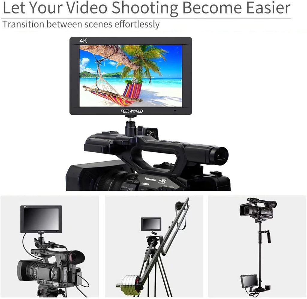 FEELWORLD FW703 7 Inch 1920x1200 IPS Full HD DSLR On Camera Field Monitor 3G SDI 4K HDMI Input Output Video Assist Peaking Focuswith Histogram