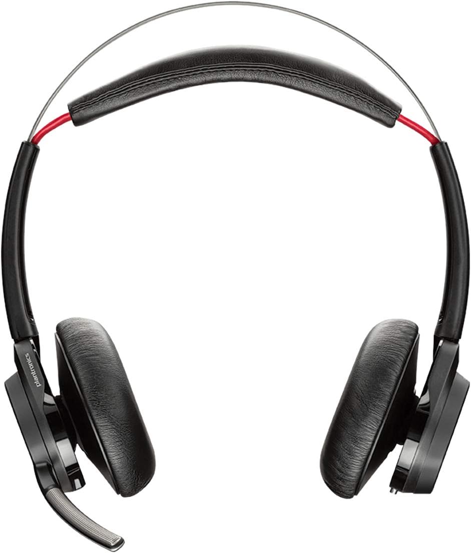 Plantronics - Voyager Focus UC (Poly) - Bluetooth Dual-Ear (Stereo) Headset with Boom Mic -USB-A Active Noise Canceling -Connects to PC/Mac Compatible - Works with Teams (Certified), Zoom (w/o Stand)
