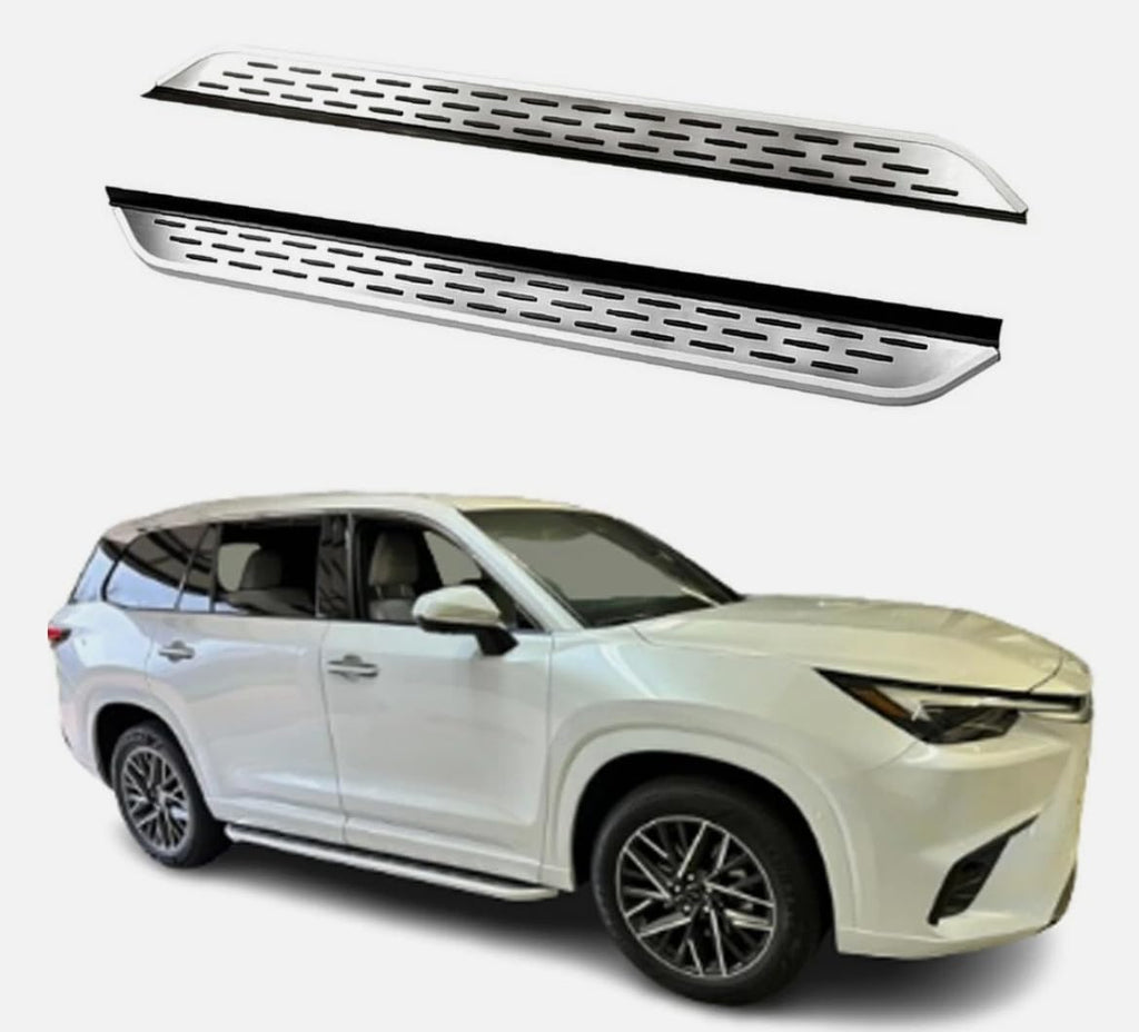 2PCS Side Steps Running Boards Nerf Bars Pedal Protector for Lexus TX 350 500h 550h 2024 2025 2026 Aluminum and ABS Plastic Silver
