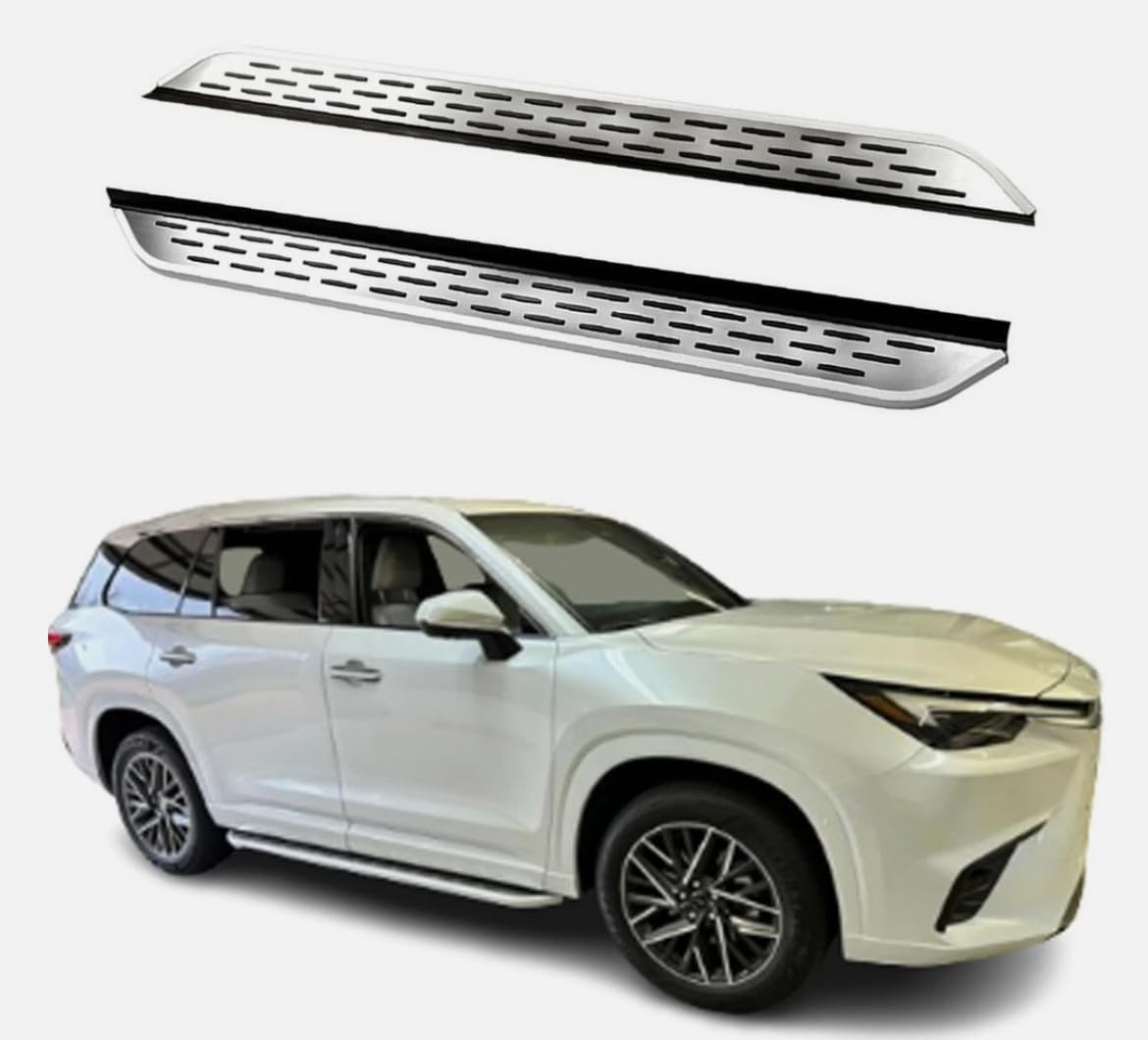 2PCS Side Steps Running Boards Nerf Bars Pedal Protector for Lexus TX 350 500h 550h 2024 2025 2026 Aluminum and ABS Plastic Silver