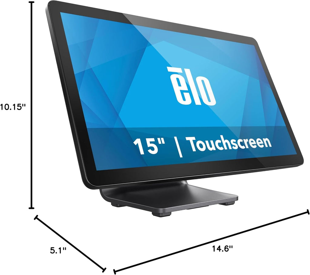 Elo 1504L - 15' Touchscreen Monitor with Anti-Glare Glass - TouchPro PCAP 10 Touch, 1920 x 1080, with Stand, Black