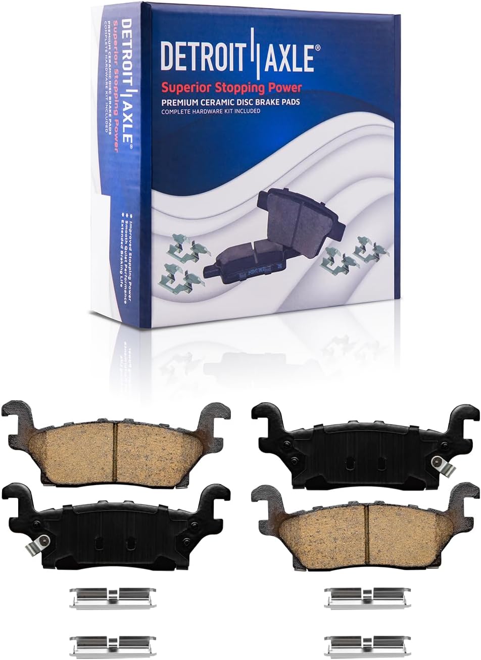 Detroit Axle - Rear Brake Kit for 06-10 Hummer H3, 09-10 H3T, Disc Brake Rotors Ceramic Brake Pads w/Hardware 2006 2007 2008 2009 2010 Replacement