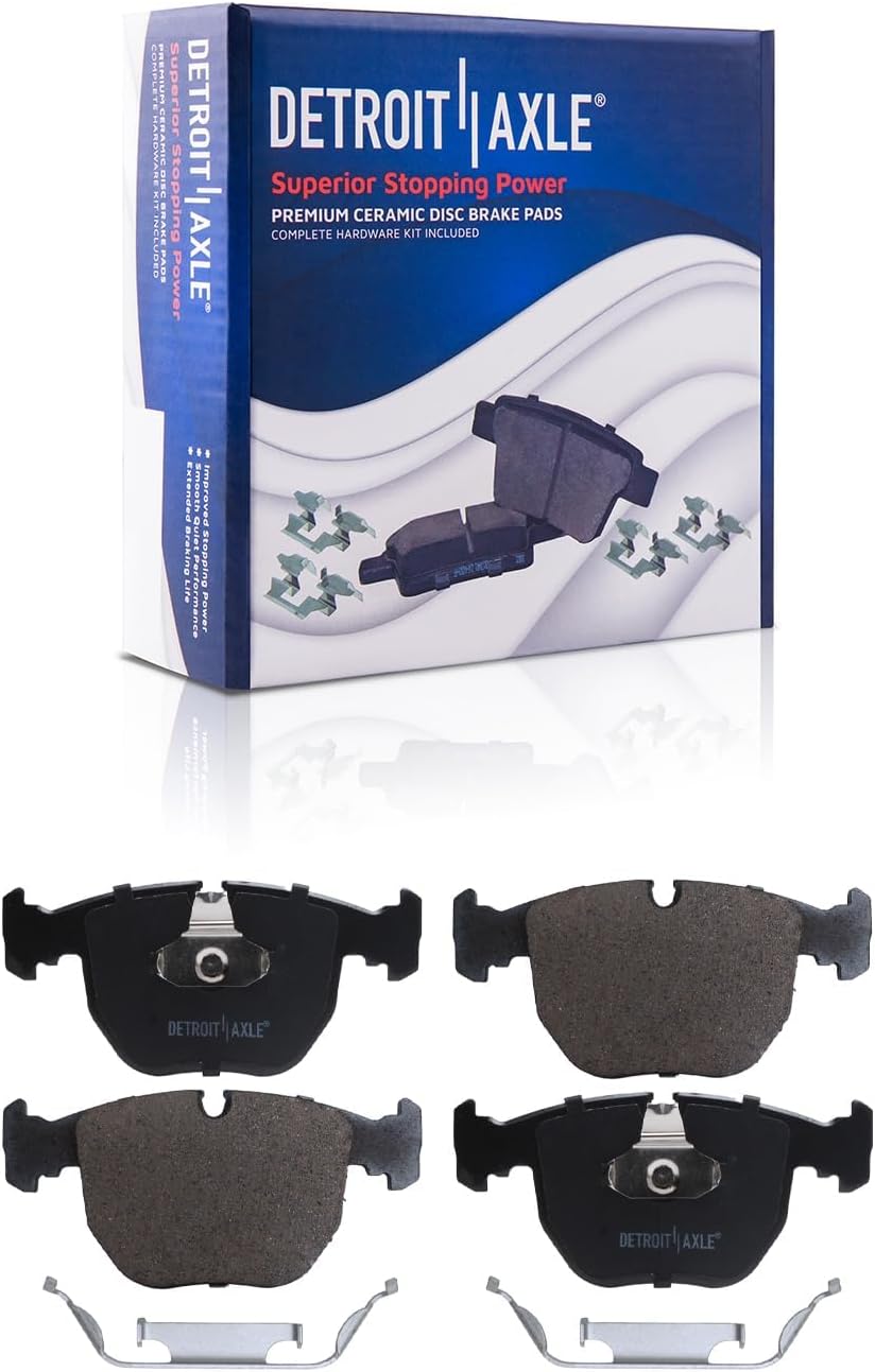 Detroit Axle - Brake Kit for 2000-2006 BMW X5 Disc Brake Rotors 2001 2002 2003 2004 2005 Ceramic Brakes Pads Front Vented & Rear Solid Replacement