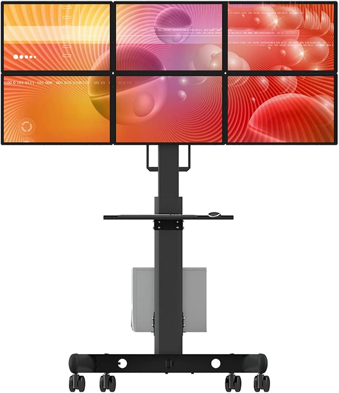 6 Screen Monitor Stand 17'-24'-20' 24'-30' and Monitor Stand with Keyboard and Host Mount Adjustable Heavy Duty Monitor Stand
