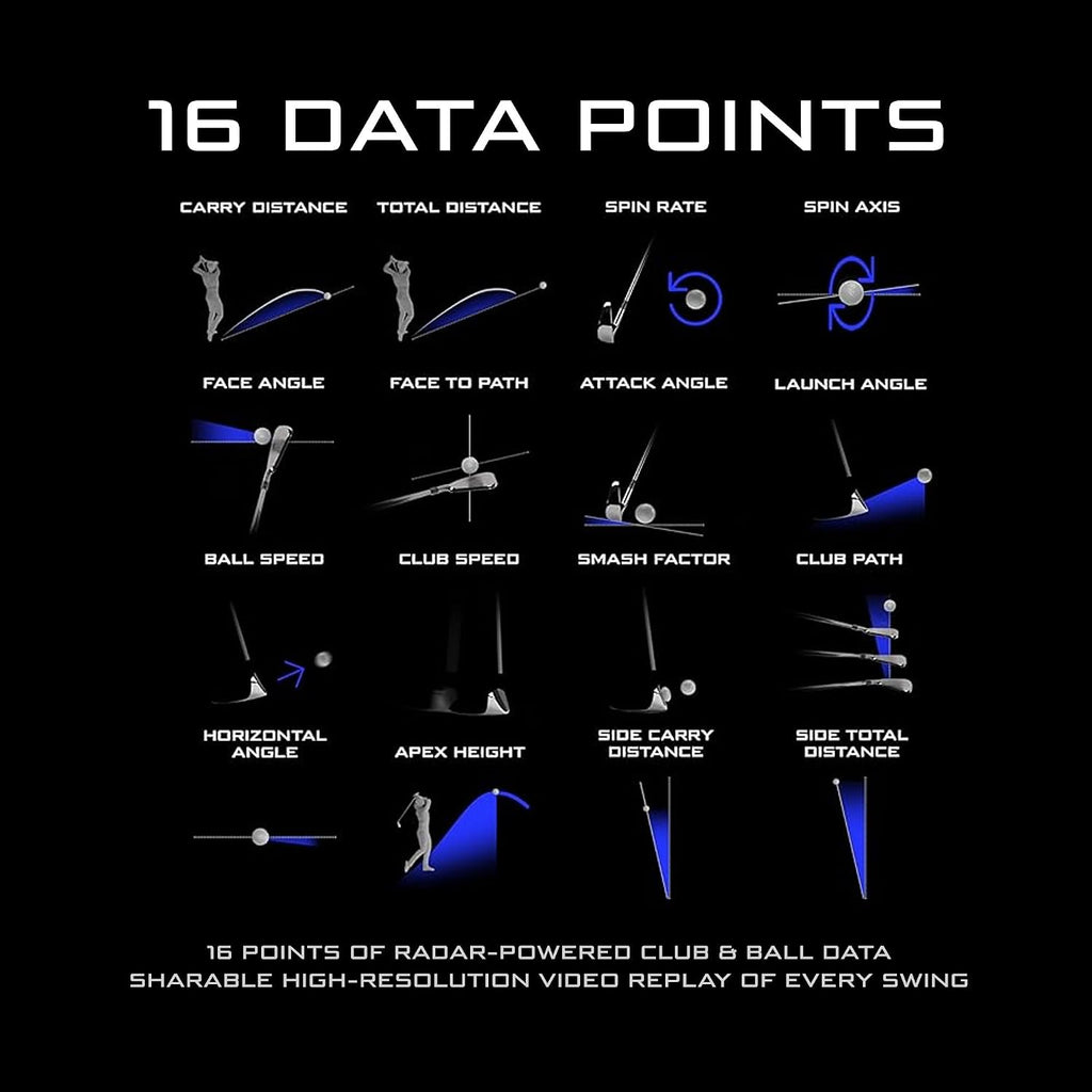 Full Swing Kit Golf Launch Monitor & Simulator Trusted by Tiger Woods | Portable Indoor/Outdoor Swing Data Analyzer | 16 Club & Ball Metrics | 5D Ai Machine Learning Radar | 4K Camera & OLED Display