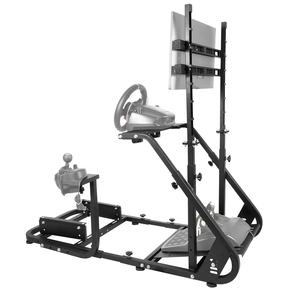 Supllueer Racing Simulator Cockpit Wheel Stand with Monitor Stand Fit for Logitech G27 G29 G920 GPRO,for Fanatec,for Thrustmaster,Sim Racing Cockpit with Monitor Stand, No Steering Wheel Pedal TV Seat