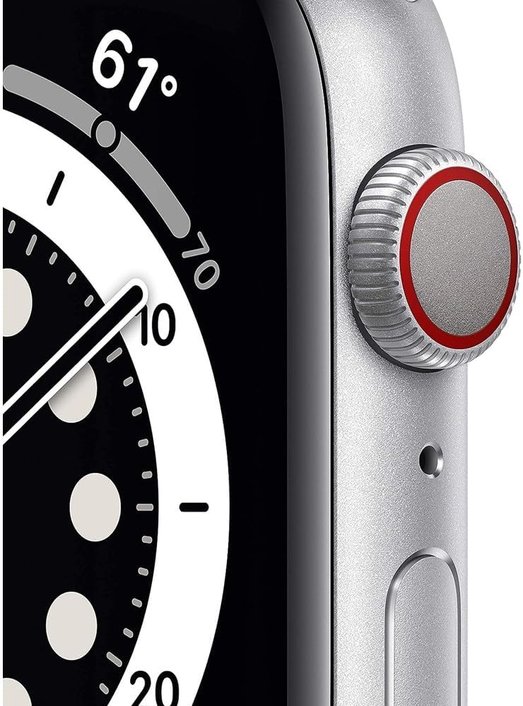 Apple Watch Series 6 (GPS + Cellular, 40mm) - Silver Aluminum Case with White Sport Band (Renewed)