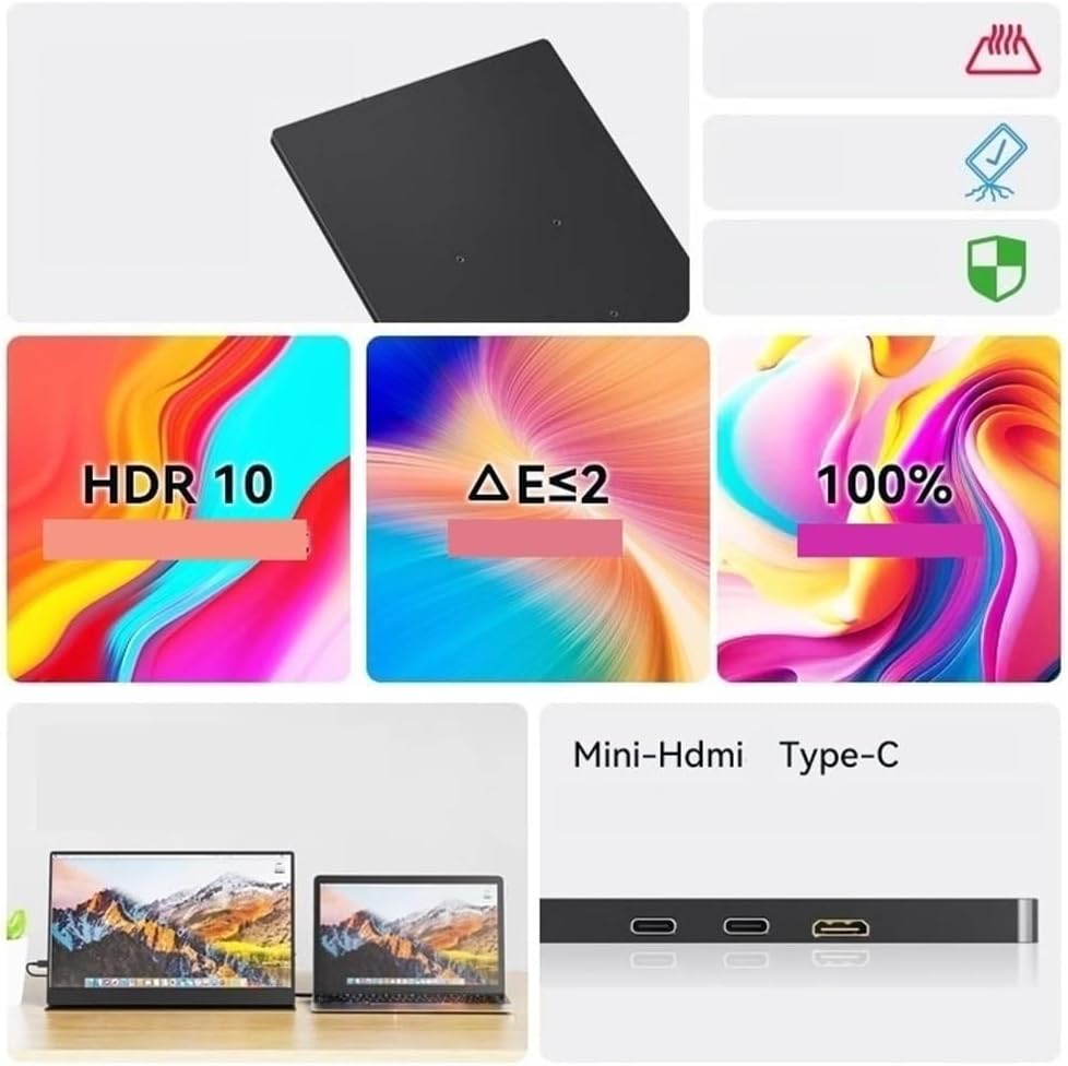 Portable Monitor for Laptop 13.5-inch Full HD 3000 * 2000 Portable Monitor, USB-C connectivity Second Screen for Work Portable Gaming Monitor