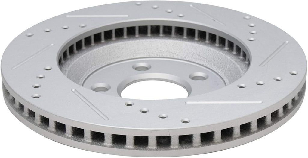 TRQ Performance Front and Rear Brake Rotor Set G Coated Drilled and Slotted Compatible with 2005-2014 Ford Mustang