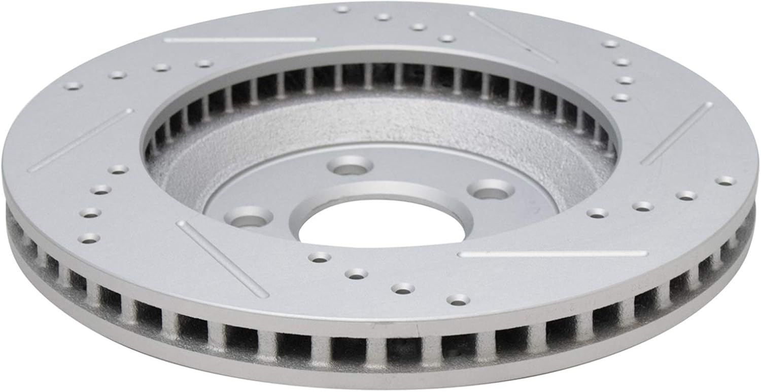 TRQ Performance Front and Rear Brake Rotor Set G Coated Drilled and Slotted Compatible with 2005-2014 Ford Mustang
