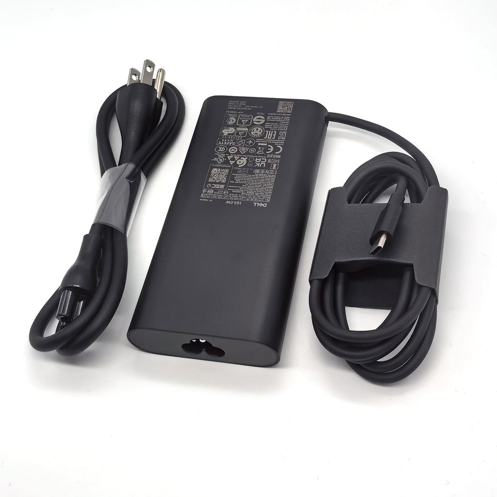 Dell 165W Laptop Charger USB C Type C GAN AC Power Adapter 5.89A 28V, Black, DA165PM210