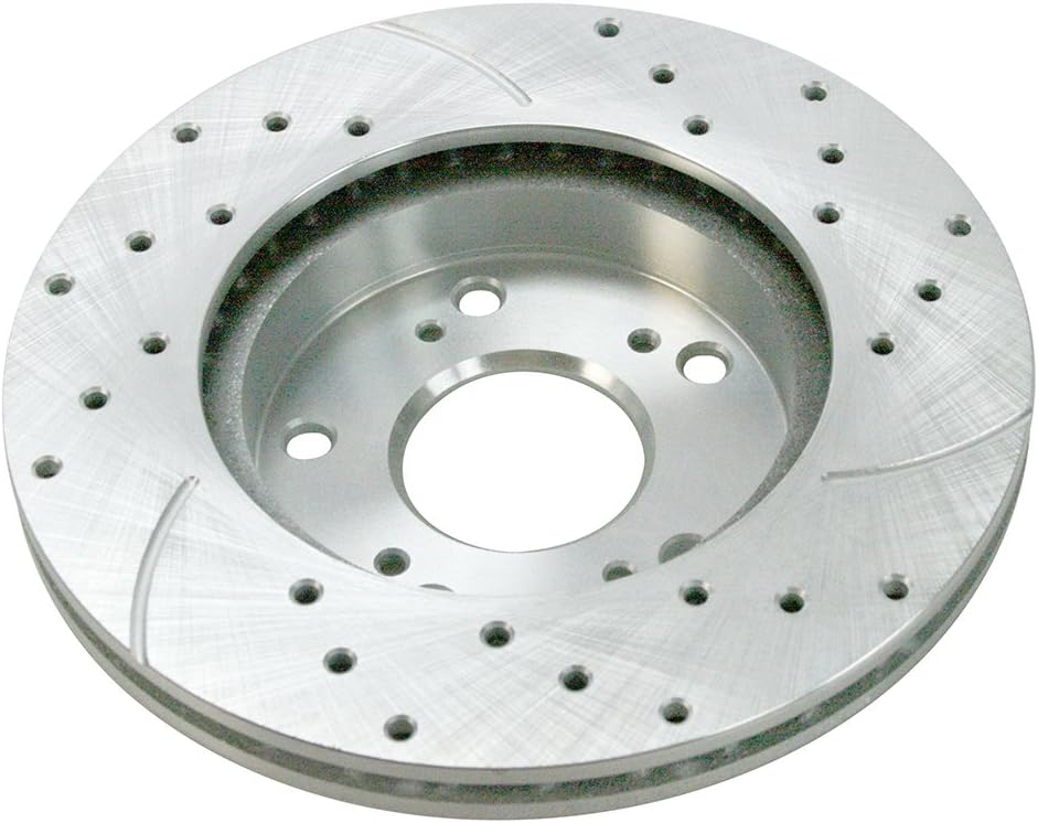 AutoShack Front & Rear Brake Rotors & Premium Pads for Honda, Civic 2006-2011, FWD L4 1.8L - Silver Zinc Coated Drilled & Slotted - SilverShield Pro