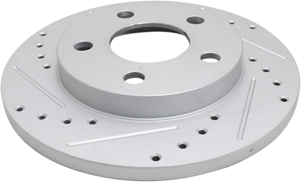TRQ Performance Front and Rear Brake Rotor Set G Coated Drilled and Slotted Vented Solid Compatible with 2005-2009 Buick LaCrosse 2004-2008 Pontiac Grand Prix
