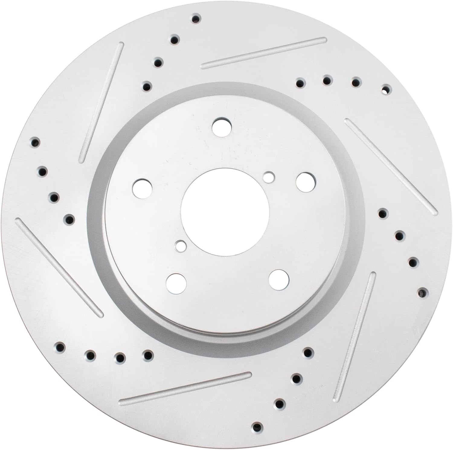 TRQ Front and Rear Brake Rotor Set G Coated Drilled and Slotted Compatible with 2015-2021 Subaru WRX