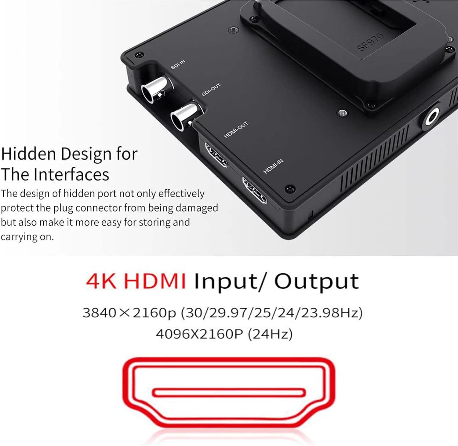 FEELWORLD FW703 7 Inch 1920x1200 IPS Full HD DSLR On Camera Field Monitor 3G SDI 4K HDMI Input Output Video Assist Peaking Focuswith Histogram