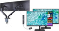 acer Vero V7 V277 Gbmipx 27' FHD IPS Monitor with 4ms Response Time, Anti Glare, VESA Mount (100mm), HDMI, VGA & Black Color (UM.HV7AA.G07) 2 Pack with DKZ Hub & ErgoFlexy Dual Monitor Mount