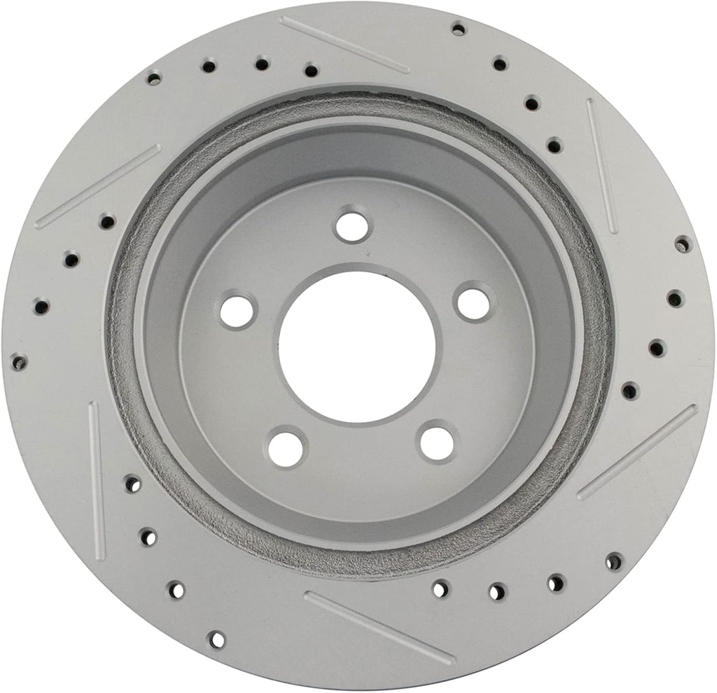 TRQ Performance Front and Rear Brake Rotor Set G Coated Drilled Slotted Compatible with 1994-2004 Ford Mustang