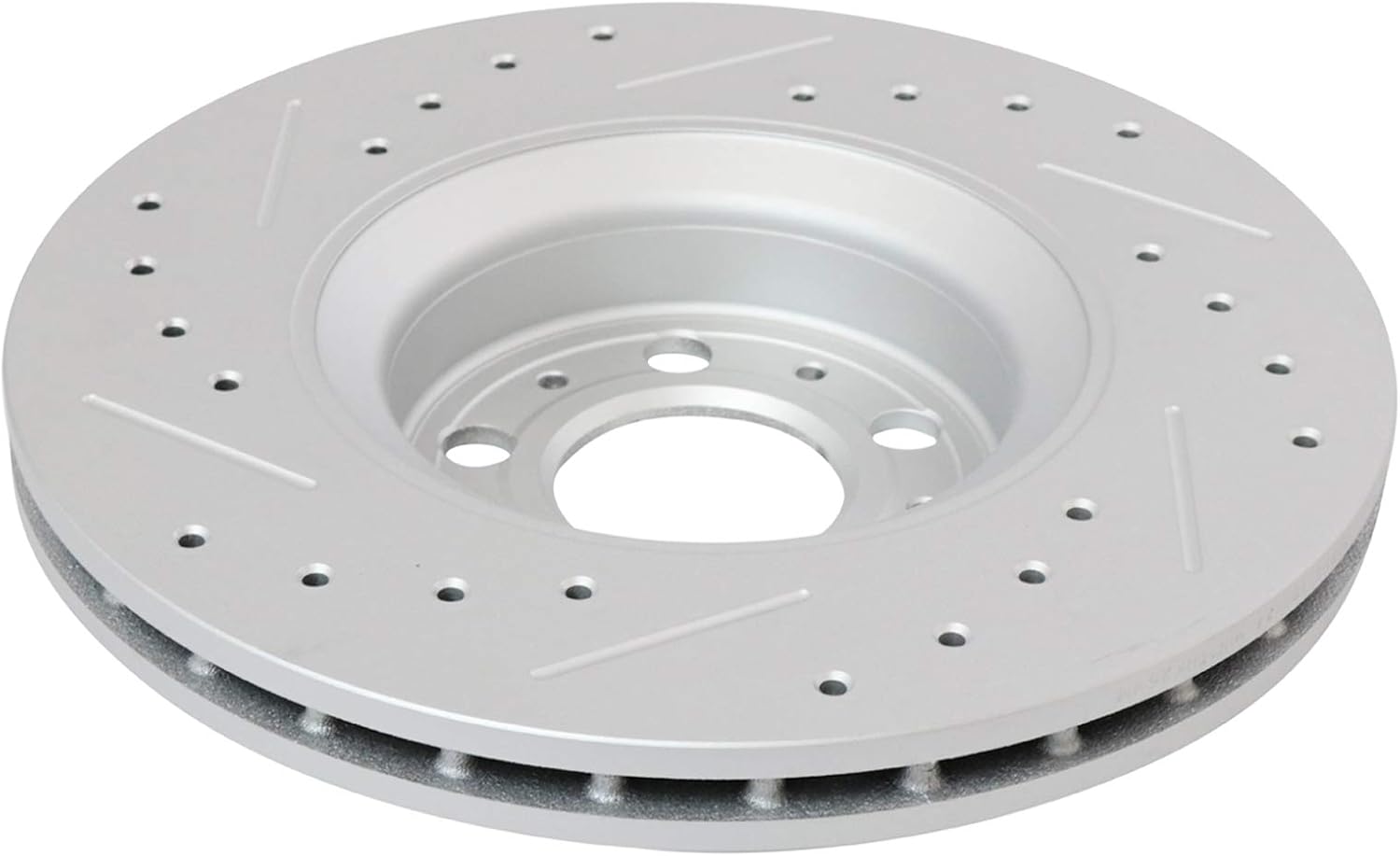TRQ Front & Rear Brake Rotors Set Performance Premium G-Coated Slotted X Drilled Compatible with 2003-2013 Volvo XC90